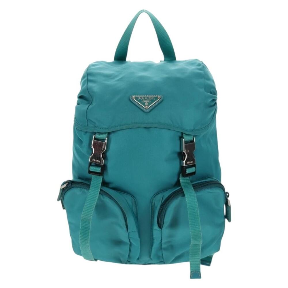 Prada Nylon Backpack Turquoise Blue